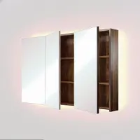 Linie Montro spiegelkast 120 x 75 cm notelaar met spiegelverlichting