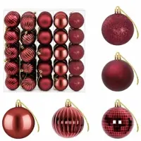 vidaXL - Kerstballenset - 75 - st - Wijnrood - 6 - cm - Polystyreen