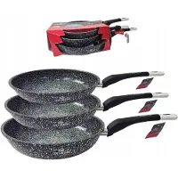 Zilner Set van 3 Koekenpannen 16/18/20cm - Granietlook, Geschikt voor Inductie