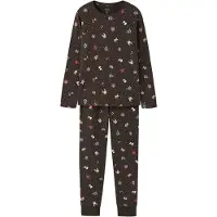 Name It Kids Nachtkledij 'NKNVismas' donkerbruin / spar / bloedrood / wit