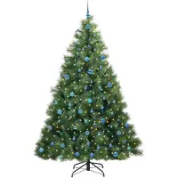 vidaXL Kunstkerstboom met 300 LED met standaard Groen 240 cm PE en PVC