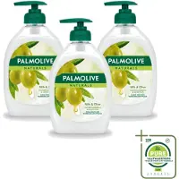 Palmolive 3 x - Milk & Olive - Handzeep Met Pomp - Verzorgend & Mild - 500 ml - Grootverpakking - Vaatwasstrips - Handzeep - Melk En Olijf - Natuurlijke Handzeep - Verzorgende Handzeep - Melkproteïnen