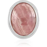 Cavill - 925 Sterling Zilveren Hanger Verguld - Rhodochrosiet Ovale Cabochon 9,89 ct - Monosono Collectie - Roze Edelsteen Sieraad