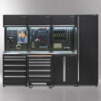 Datona Werkplaatsinrichting PREMIUM met RVS werkblad 265 cm breed