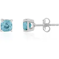 Cavill - 925 Sterling Zilver Oorbellen - Platina Geplateerd - 1,65 ct Ratanakiri Zirkonia - Antieke Kussenslijpvorm - Elegante Blauwachtige Glans