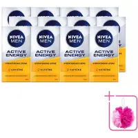 Nivea 12 x MEN Active Energy gezichtsverzorgingscrème met cafeïne - 50 ml - voordeelverpakking - 12 stuks