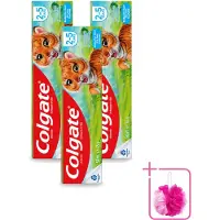 Colgate 3 x - Bubble Fruit - Kindertandpasta - Voor 2 tot 5 jaar oud - 50ml - Bulkverpakking - Kinder tandpasta - Douchemop - Melktanden beschermen