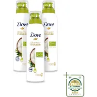 Dove 3 x - Douchemousse - Coconut Oil - Voedend en verzorgend - 200 ml - Wasstrips - Douchemousse - Kokosolie - Voedend - Huid Verzorging - Scheren