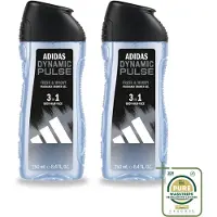 Adidas 2 x – Douchegel 3-in-1 – Dynamic Pulse – 250 ml - Wasstrips - Douchegel - Sportieve Douchegel - Frisse Muntgeur - Energie Boost - Huidverzorging