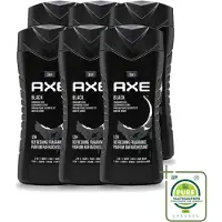 Axe 6 x – Douchegel – Black – Houtachtig & Fris - 250 ml - Grootverpakking - Vaatwasstrips - Douchegel - Frisheid - Mannelijke Geur - Cederhout - Peer