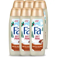 Fa 6 x - Douchegel - Winter Splashes Hot Pool Cacao - Warm & Verwarmend - Verzachtend - 250 ml - Voordeelverpakking - 6 stuks