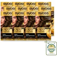 Syoss 12 x - Oleo Intense 5-86 - Haarverf - Permanente Haarkleuring - Lichtbruin - Langdurige Kleur - Wasstrips - Haarverf - Permanente Haarkleuring - Lichtbruin - Haarkleur - Haarverf Zonder Ammoniak