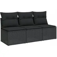 VMP Modulaire Loungeset Tuinbank - Zwart Technorattan - 3 Persoons