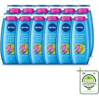 Nivea 12 x – Douchegel – Creme Mood Detox – 250 ml - Grootverpakking - Vaatwasstrips - Douchegel - Zeezout - Ontspanning - Huidverzorging - Mood Detox