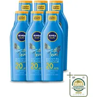 Nivea 6 x Sun – Zonnemelk – Zomerteint SPF 20 – 200 ml - Wasstrips - Zonbescherming - Zomerteint - SPF 20 - Zonnemelk - UV Bescherming