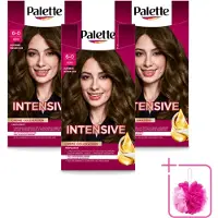 Palette 3 x - Haarverf - Poly – 600 Lichtbruin – 115 ml - Bulkverpakking - Tandpasta - Douchemop - Tandplak