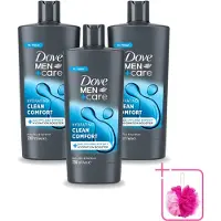 Dove 3 x Men+Care - Clean Comfort - 3-in-1 Douchegel - Hydraterend- 700 ml - Bulkverpakking - Douchegel voor mannen - Douchemop - Lichaamsgel