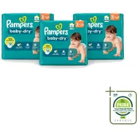 Pampers 3 x – Luiers – Baby-Dry Maat 3 (6-10 kg) – 34 Luiers - Grootverpakking - Vaatwasstrips - Babyluier - Babydouche - Droge Luier - Luier Voor Baby - Luier 3 Kg