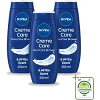Nivea 3 x - Douche Crème - Beschermend - Unieke Crème Geur - 250 ml - Grootverpakking - Vaatwasstrips - Douchecrème - Huidbescherming - Verzorgende Crème - Hydraterende Crème - Geur