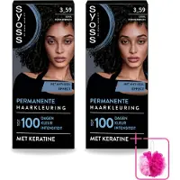 Syoss 2 x - Coloration 3-59 Cool Donkerbruin - Haarverf - Grijsdekking - Vermindert Haarbreuk - Bulkverpakking - Haarkleuring - Douchemop - Donkerbruin