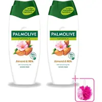 Palmolive 2 x – Douchecrème – Naturals Almond & Milk – 500 ml - Bulkverpakking - Douchecrème - Douchemop - Amandel