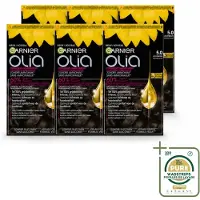 Garnier 6 x - Olia 5 - Haarkleuring - Lichtbruin - Zonder Ammoniak - 60% Olie - Permanente Kleur - Wasstrips - Haarkleuring - Haarkleur - Permanent Haarkleuren - Lichtbruin - Haarverf