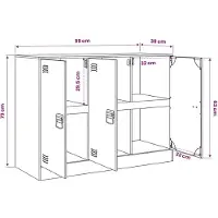 vidaXL Dressoir, zwart, 99x39x73 cm, staal