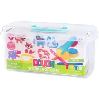 Playgo klei speelset workshop koffer met 4 kleipotjes en accessoires.