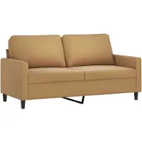 vidaXL Tweezitsbank 140 cm stof bruin