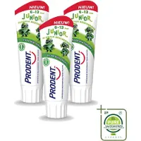 Prodent 3 x – Tandpasta Glazuurbeschermer – Kids 6+ – 75 ml - Grootverpakking - Vaatwasstrips - Glazuurbeschermende Tandpasta - Kindertandpasta - Gaatjespreventie - Fluoride - Wisselgebit