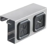 Metaltex handdoekhouder dubbel, edelstaal/TPR, zilver/zwart, voor kastdeur