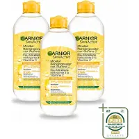Garnier 3 x - SkinActive - Micellair Water - Vitamine C - Reinigingswater - 400 ml - Wasstrips - Micellair Reinigingswater - Vitamine C - Huid Reinigen - Make-up Verwijderen - Stralende Huid