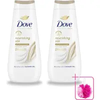 Dove 2 x Douchecrème - Nourishing Silk - 400 ml - Bulkverpakking - Douche gel - Douchemop - Droge huid