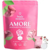 Body Restore Shower Steamers Amore Floral Rose 15-pack - - Douche Tabletten met 100% Etherische olie van rozen - Aromatherapie Douche - Voordeelpak