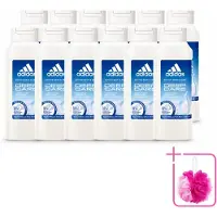 Adidas 12 x – Douchegel – Active Skin & Mind Deep Care – 250 ml - Bulkverpakking - Hydratatie na sport - Douchemop - Huid verzorging