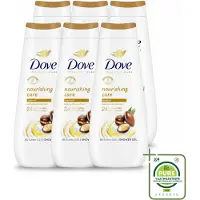 Dove 6 x Douchecrème - Nourishing Care - Arganolie - 400 ml - Grootverpakking - Vaatwasstrips - Douchegel - Huid Verzorging - Arganolie - Hydratatie - Droge Huid