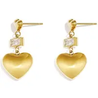Yehwang Liora - Hartjes Oorbellen - Zirkoon - Stainless Steel - Jewellery by Mae