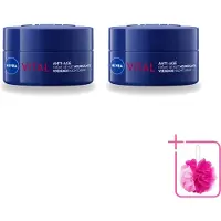 Nivea 2 x - Nachtcrème - VITAL Anti-Rimpel Herstellend - Voor rijpe huid - Met Vitamine F, Teunisbloemolie & Calcium - 50 ml - Bulkverpakking - Nachtcrème - Douchemop - Anti-rimpel
