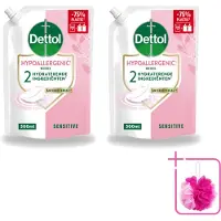 Dettol 2 x - Handzeep Navulling - Hypoallergenic - Sensitive - 500 ml - Bulkverpakking - Handzeep navulling - Douchemop - Hypoallergenisch handzeep