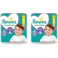Pampers 2 x – Luiers – Active Baby Maat 6 – 32 Luiers - Voordeelverpakking - 2 stuks