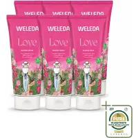 Weleda 6 x - Douchecrème Aroma Shower Love - 200 ml - Wasstrips - Douchecrème - Aromatherapie - Natuurlijke Douchecrème - Liefdevolle Geur - Wellness Douche