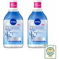 Nivea 2 x - Micellair Water - Serum Verrijkt Opladend - Verwijdert Waterbestendige Make-up - 400 ml - Wasstrips - Gevoelige Huid - Micellair Water - Reinigingsmiddel - Hydraterend - Serum