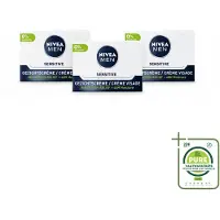 Nivea 3 x MEN Sensitive Dagcrème voor het gezicht - 50 ml - Voordeelverpakking - 3 stuks