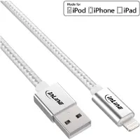 InLine 31422A, 2 meter, Lightning, USB-A, Zilver, Recht, Recht