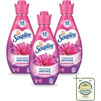 Soupline 3 x – Wasverzachter – Infinite Freshness Floral Happiness – 800 ml - Wasstrips - Wasverzachter - Frisheid - Geur - Zachtheid - Wasgoed