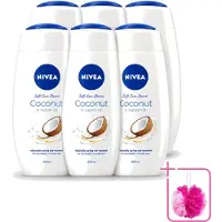Nivea 6 x - Huid Beschermende Douchecreme - Kokosnoot - 250 ml - Bulkverpakking - Douchecrème - Douchemop - Kokosnoot
