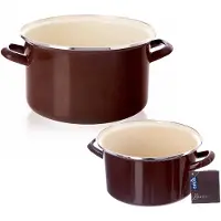 Orion Retro Emaille Pan met Deksel - 4L - Ø 22cm - Inductie - Vaatwasserbestendig