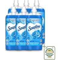 Soupline 6 x – Wasverzachter – Active Fresh Frisheid van Blauwe Anjer – 2 L - Wasstrips - Wasverzachter - Frisheid - Blauwe Anjer - Wasgoed - Kleding