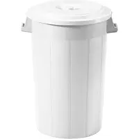 Stefanplast Buitenprullenbak - 120 liter - Afvalbak buiten - Afvalton met deksel - Vuilnisbak - Afvalemmer - Wit