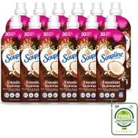 Soupline 12 x – Wasverzachter – Verwarmende Kokosnoot & Witte Bloemen – 950 ml - Grootverpakking - Vaatwasstrips - Wasverzachter - Kokosnoot - Witte Bloemen - Warme Geur - Wasgoed
